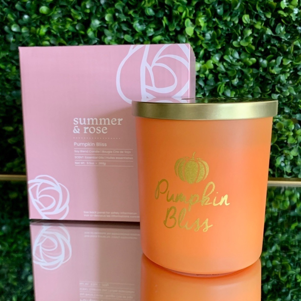 🎃 Summer & Rose Pumpkin Bliss Soy Blend Candle | NEW | Fall Winter Pumpkin Scent